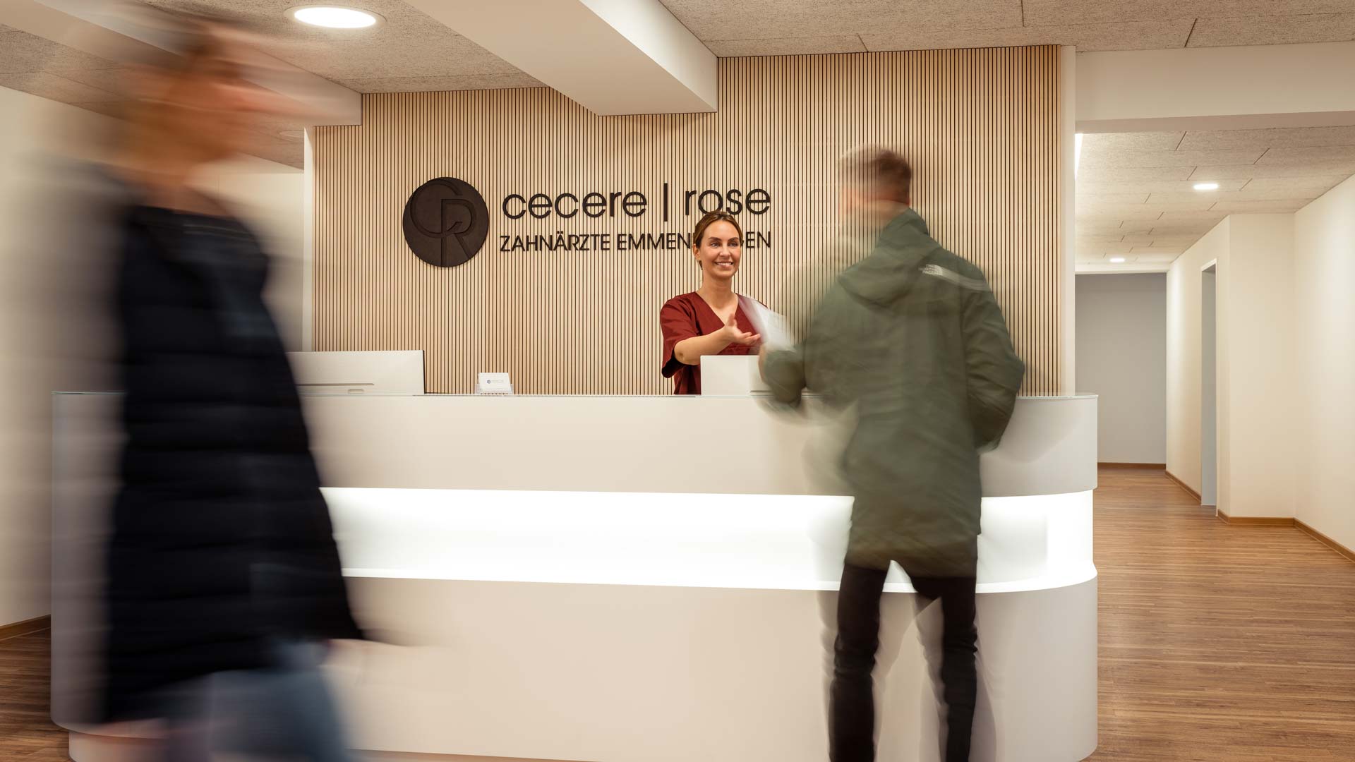 Empfang der Zahnarztpraxis cecere | rose in Emmendingen